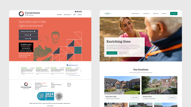 Cornerstone homepage comparison